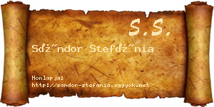 Sándor Stefánia névjegykártya